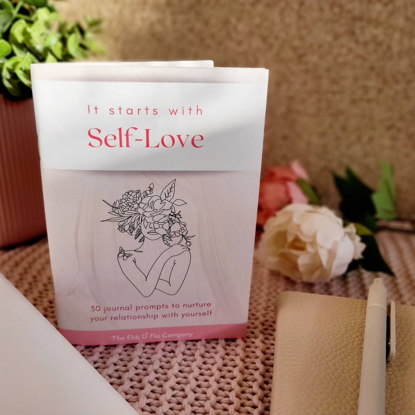 Self-Love_Gift_Set - It Starts with Self-love journal prompts book, 30 days of journal prompts for self-love